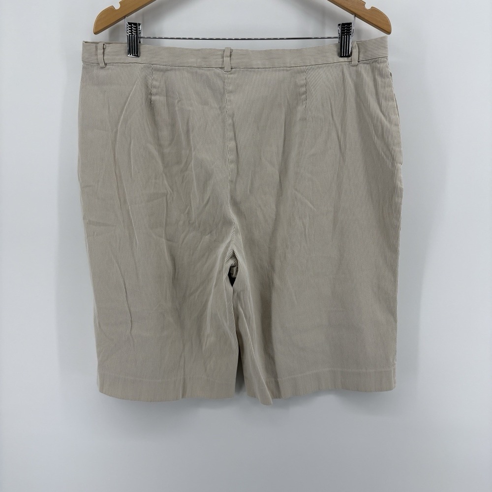 Lauren Ralph Lauren Active Bermuda Shorts Beige Pinstripe Preppy Coastal 16 - Picture 7 of 10